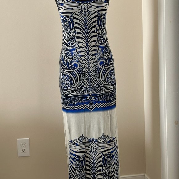 Jean Paul Gaultier Soleil Tattoo Print Mesh Bodycon Maxi Dress size L - Picture 5 of 9